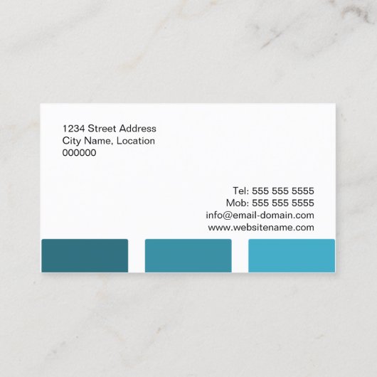 モダンな専門の青 名刺 (裏面)