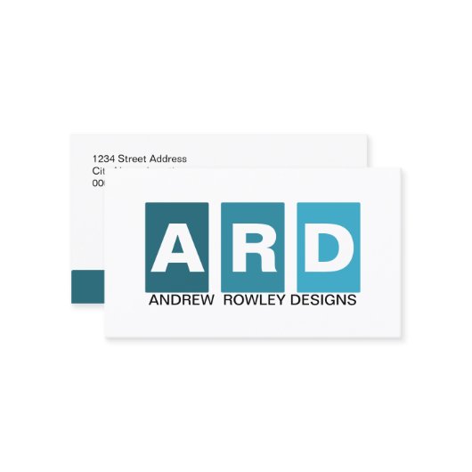 モダンな専門の青 名刺 (正面/裏面インサイチュ)