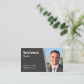 モダンな専門の黒い不動産仲介業者の写真 名刺 (スタンド正面)