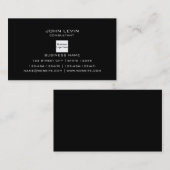 モダンな専門の黒い背景のロゴの接触 名刺 (正面/裏面)