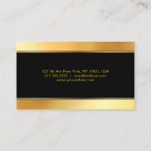 モダンな専門の黒および金ゴールドのシンプルのテンプレート 名刺 (裏面)