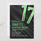 モダンな少年たちの17歳の誕生日招待状 招待状 (正面)