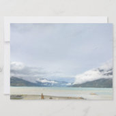 モダンな山と夏のビーチの感謝カード (裏面)