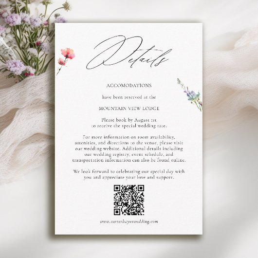 モダンな山の草原の結婚式の詳細 エンクロージャーカード
