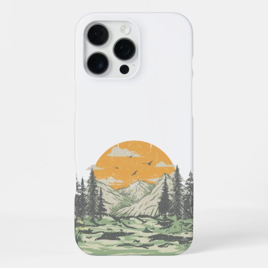モダンな山岳森林の自然環境 iPhoneケース (裏面)