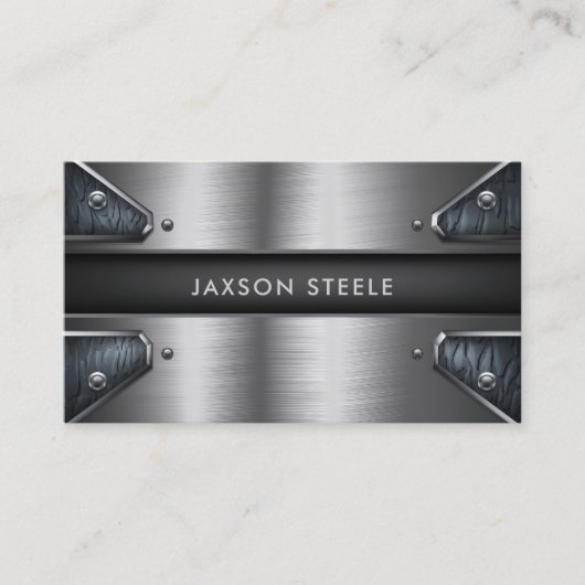 モダンな工業用鋼板 名刺 (正面)