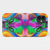モダンな左右対称のカラフルな二頭のエイリアン Case-Mate iPhoneケース (裏面(横))