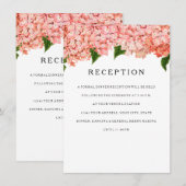 モダンな幅広ストライプのヴィンテージハイドランジアの受付案内 エンクロージャーカード (正面/裏面)