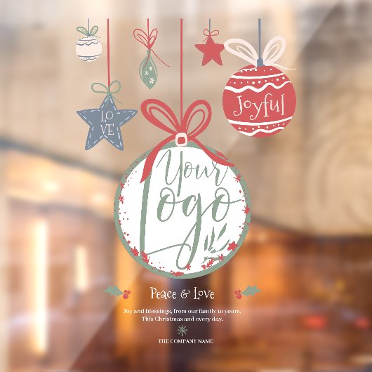 モダンな平和と愛の写真オーナメントイラストロゴ ウィンドウサイン (シート2)