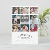 モダンな年を振り返る9枚の写真コラージュ ホリデーカード 招待状 (スタンド正面)
