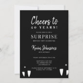 モダンな年齢問わずシンプルなタイポグラフィーの誕生日パーティー 招待状 (正面)