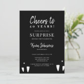 モダンな年齢問わずシンプルなタイポグラフィーの誕生日パーティー 招待状 (スタンド正面)