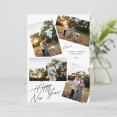 モダンな幸せな新年の4枚の写真デザイン シーズンカード (スタンド正面)