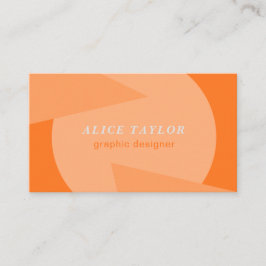 モダンな幾何学オレンジ モノクローム ホーム デザイナー 名刺