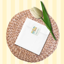 モダンな幾何学カラーブロックの結婚式サンクスギフト スクエアシール
