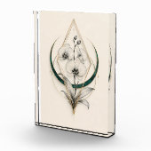 モダンな幾何学ゴールドオーキッドラグジュアリーアクリル フォトブロック (右)