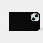 モダンな幾何学ジグザグ柄 ブラック&ホワイト iPhone 15ケース (裏面横)