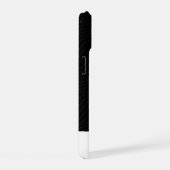 モダンな幾何学ジグザグ柄 ブラック&ホワイト iPhone 15ケース (右側面)