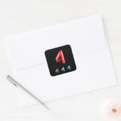 モダンな幾何学柄の数字 4 タイポグラフィ スクエアシール