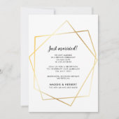 モダンな幾何学模様のゴールドフレーム 結婚しましたカード 招待状 (正面)