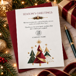 モダンな幾何学模様の企業のクリスマス・年末のご挨拶 シーズンカード