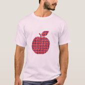 モダンな幾何学模様の四分の一円パターン Tシャツ (正面)