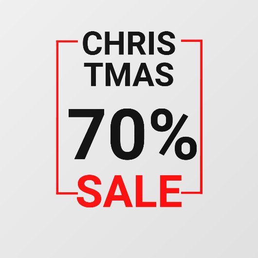 モダンな店舗のウィンドウクリスマスセール ウィンドウサイン (シート)