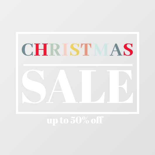 モダンな店舗のウィンドウクリスマスセール ウィンドウサイン (シート)