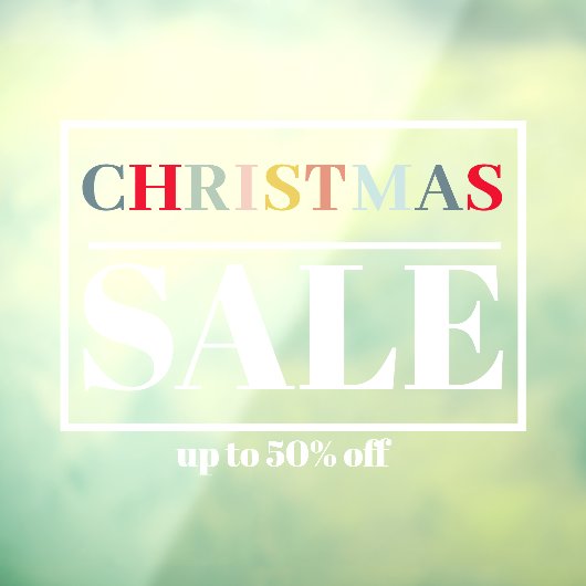 モダンな店舗のウィンドウクリスマスセール ウィンドウサイン (シート3)