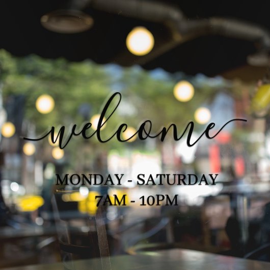 モダンな店舗の窓の歓迎 ウィンドウサイン