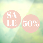 モダンな店舗の窓の販売 パステルピンク ウィンドウサイン (シート3)