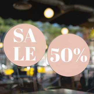 モダンな店舗の窓の販売 パステルピンク ウィンドウサイン