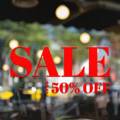 モダンな店舗の窓用セールオフウィンドウクリング ウィンドウサイン