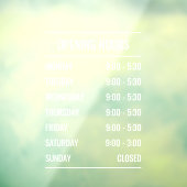 モダンな店舗営業時間窓用シール ウィンドウサイン (シート3)