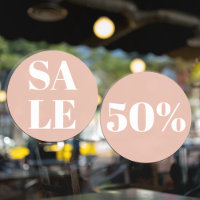 モダンな店舗窓のセール パステルピンク