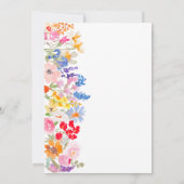 モダンな庭の野の花のスクリプトによる結婚前お茶会 サンキューカード (裏面)