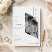 モダンな建築写真の結婚式招待状 招待状