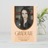 モダンな建築卒業写真のオープンハウス招待状 招待状 (スタンド正面)