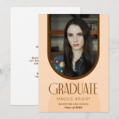 モダンな建築卒業写真のオープンハウス招待状 招待状 (正面/裏面)