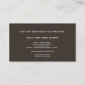 モダンな建築者の建築のテンプレートの名刺 名刺 (裏面)