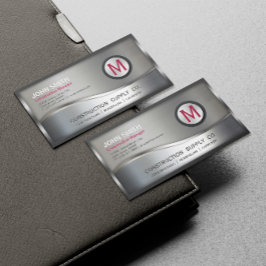 モダンな建築金属フレームのイニシャル シルバーB マグネット名刺