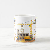 モダンな建設シンプルな子供の誕生日 コーヒーマグカップ (中央)