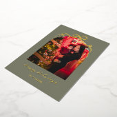 モダンな弓とアーチのエレガントなクリスマス写真 ゴールド 箔シーズンカード (回転した状態)