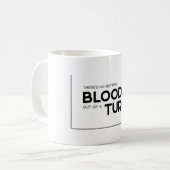モダンな引用文: 血を出します、カブ コーヒーマグカップ (正面左)