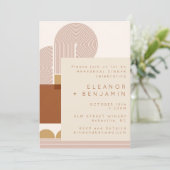 モダンな形とラインのテラコッタ リハーサルディナー 招待状 (スタンド正面)