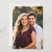 モダンな後ろ面写真の結婚式ウェディング 招待状 (裏面)