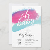 モダンな性別発表招待状 招待状 (正面)