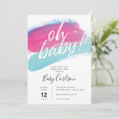 モダンな性別発表招待状 招待状 (スタンド正面)