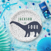 モダンな恐竜の誕生日のプレート ペーパープレート (パーティー)