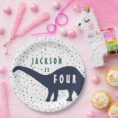 モダンな恐竜の誕生日のプレート ペーパープレート (パーティー)